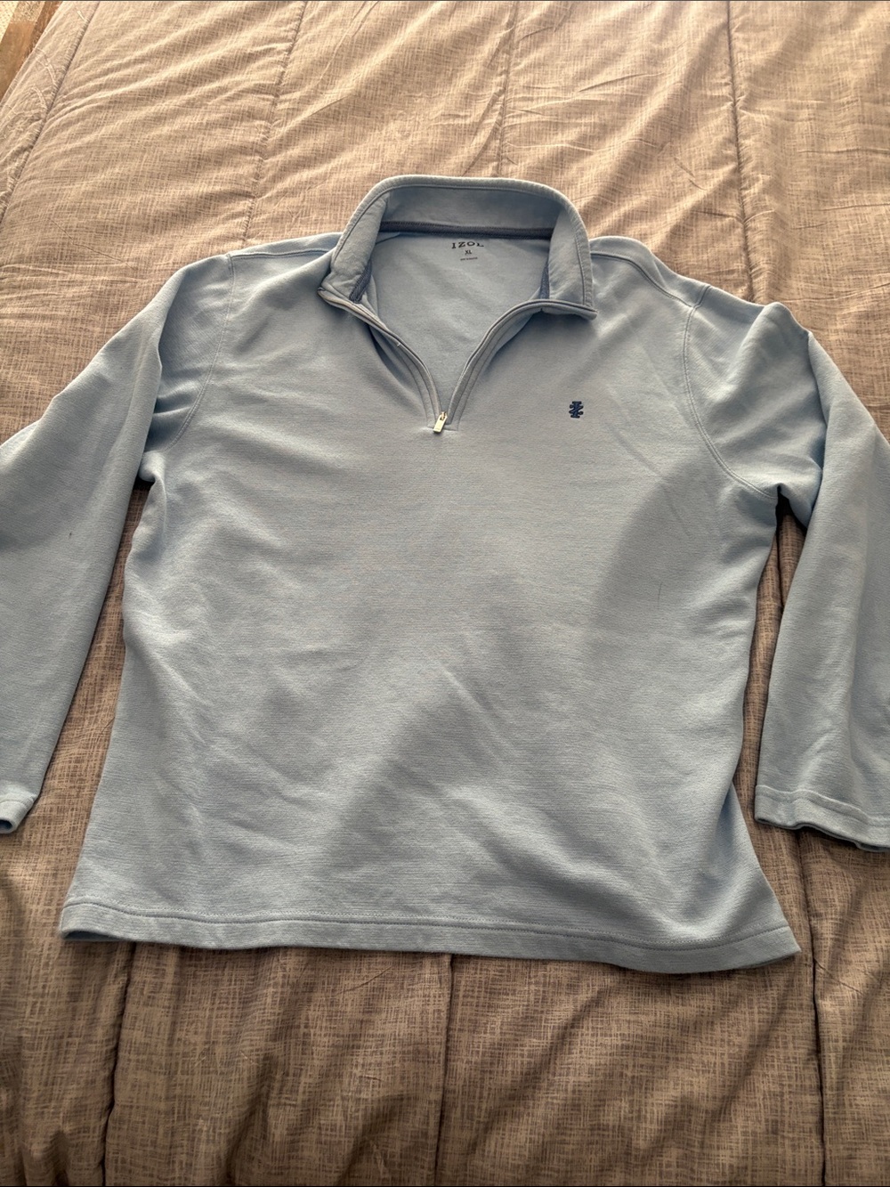 Izod Light Blue Quarter-Zip Pullover Sweatshirt
